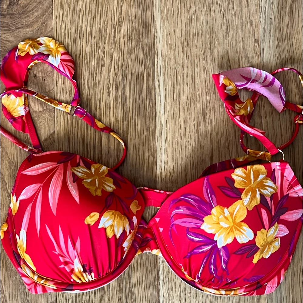 Red floral swim top - new!